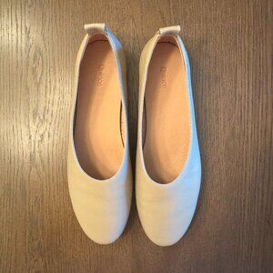 Quince Italian Leather Glove Ballet Flat, Size 7, Almond